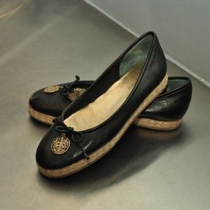 Juicy Couture black leather espadrilles